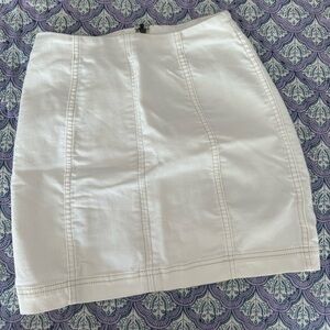 Free People Modern Femme White Denim Mini Skirt